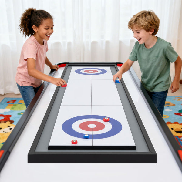114 CM Tabletop Shuffleboard and Curling with 8 Pucks for Adults Kids