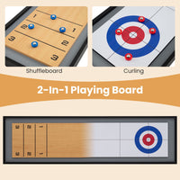 114 CM Tabletop Shuffleboard and Curling with 8 Pucks for Adults Kids