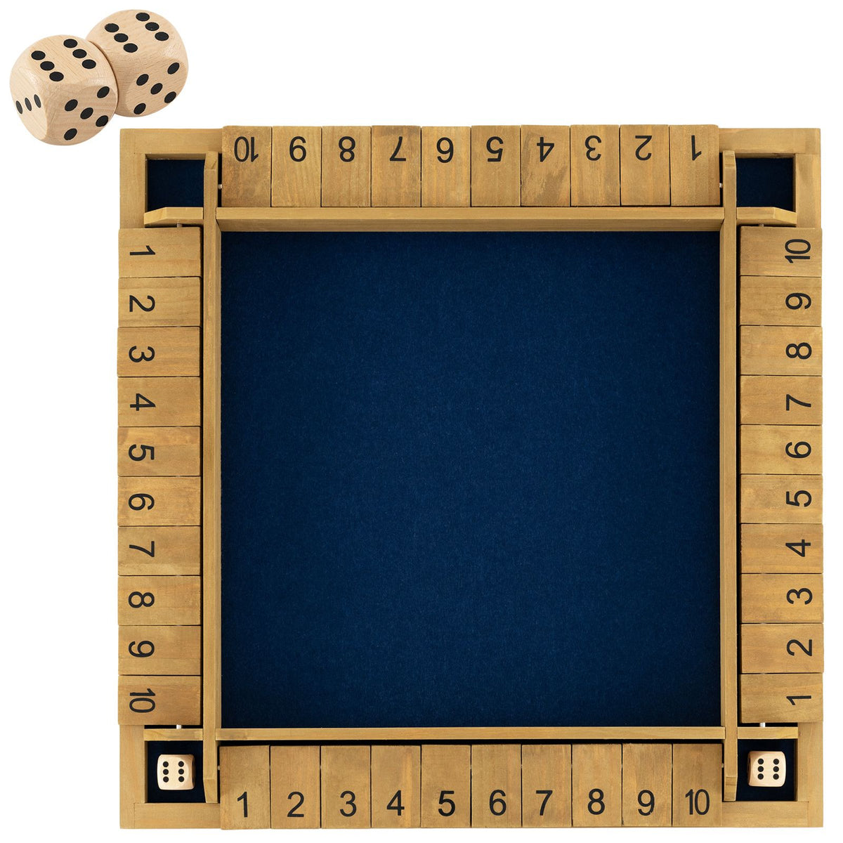 24 Inch Shut The Box Game with 10 Numbers for 2-4 Players