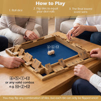 24 Inch Shut The Box Game with 10 Numbers for 2-4 Players