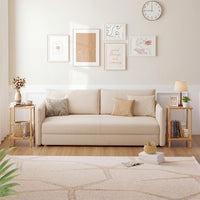 Side Table Set of 2 with Storage Shelves for Living Room and Reception Room