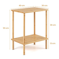 Side Table Set of 2 with Storage Shelves for Living Room and Reception Room