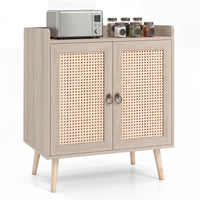 Giantex Sideboard Buffet Cabinet, Rattan Coffee Bar Cabinet with 2 Doors