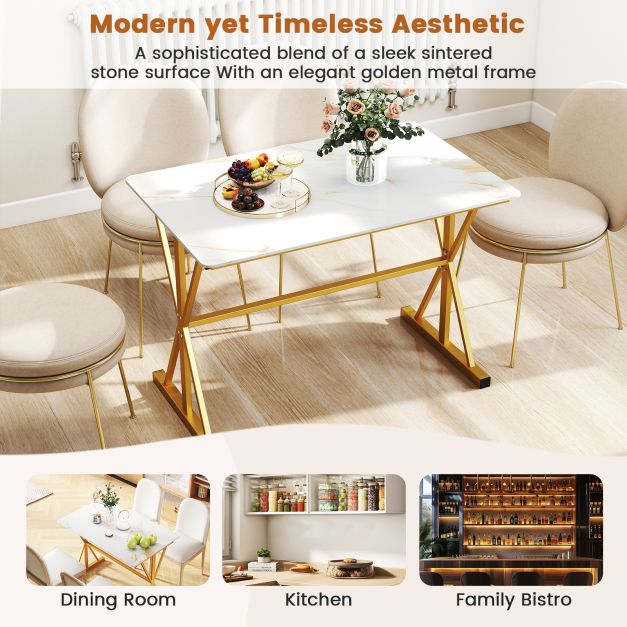 Sintered Stone Dining Table Rectangular Kitchen Table