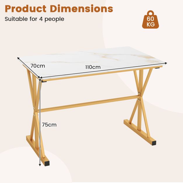 Sintered Stone Dining Table Rectangular Kitchen Table