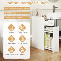 Slim Bathroom Storage Cabinet Space-saving Toilet Side Cabinet