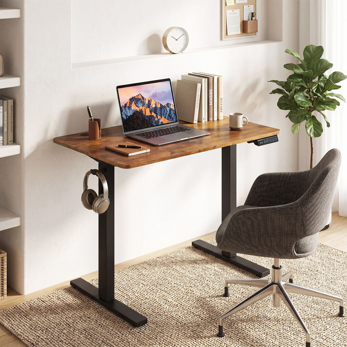 Small Electric Standing Desk 80x60 cm Height Adjustable with 3 Memory Settings