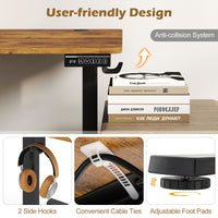 Small Electric Standing Desk 80x60 cm Height Adjustable with 3 Memory Settings