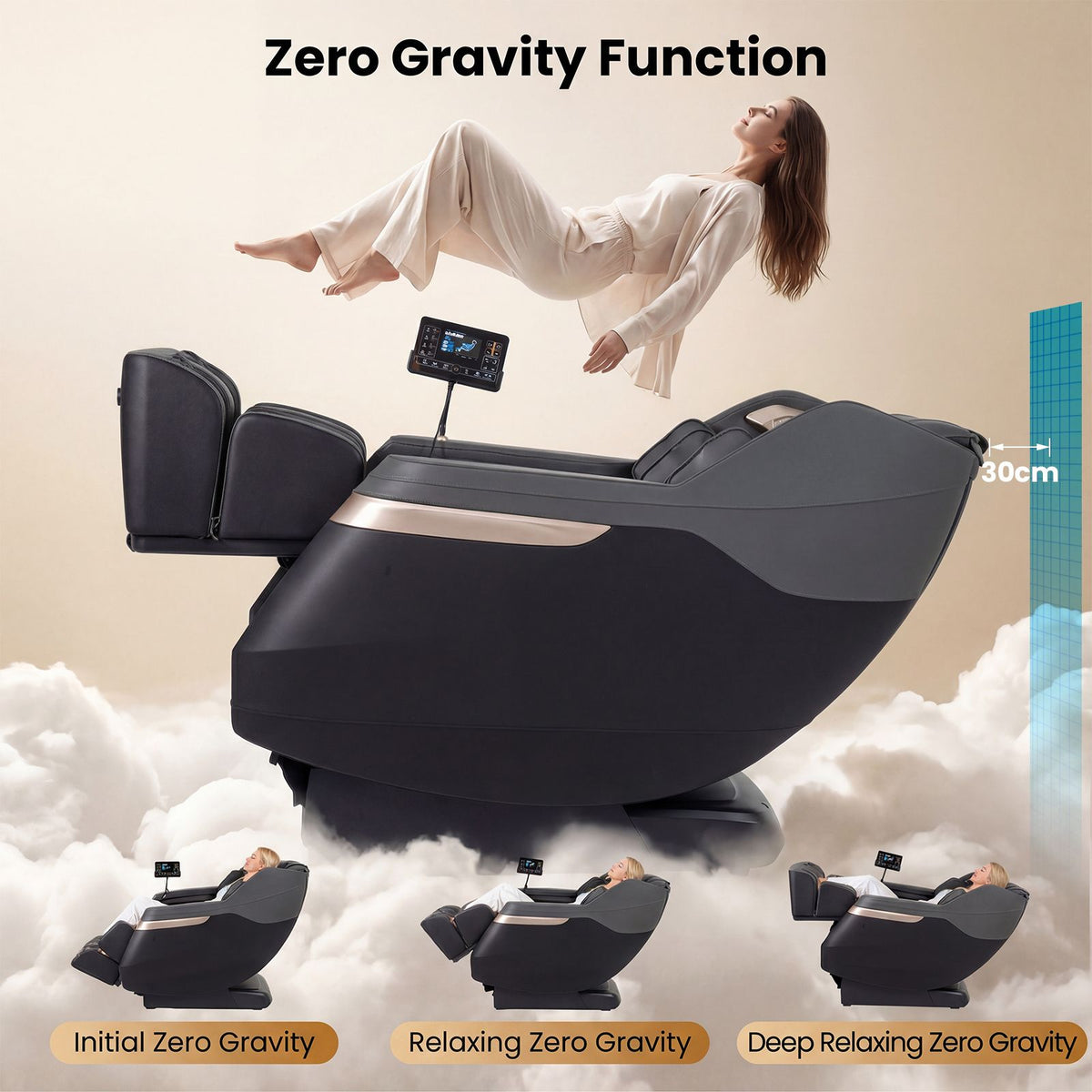 2027 Upgraded Soothe 57 Full Body Massage Chair with Waist Heating Function Airbags Foot Rollers