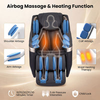 2027 Upgraded Soothe 57 Full Body Massage Chair with Waist Heating Function Airbags Foot Rollers