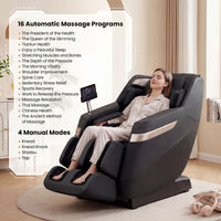 2027 Upgraded Soothe 57 Full Body Massage Chair with Waist Heating Function Airbags Foot Rollers