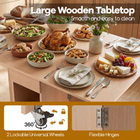 Space Saving Kitchen Table Drop Leaf with 2 Open Shelves and Drawer for Dining Room