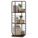 4-Tier 360° Spinning Bookcase Tower with Metal Frame