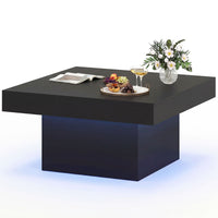 Square Coffee Table with Remote and 21 Dynamic Modes for Living Room