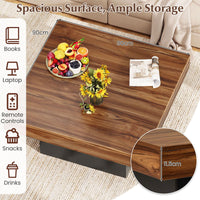 Square Coffee Table with Remote and 21 Dynamic Modes for Living Room