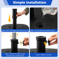 Fillable Patio Umbrella Stand 27 KG Heavy Duty with 3 Couplers for Pool or Garden