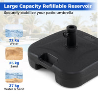 Fillable Patio Umbrella Stand 27 KG Heavy Duty with 3 Couplers for Pool or Garden