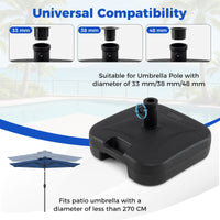 Fillable Patio Umbrella Stand 27 KG Heavy Duty with 3 Couplers for Pool or Garden