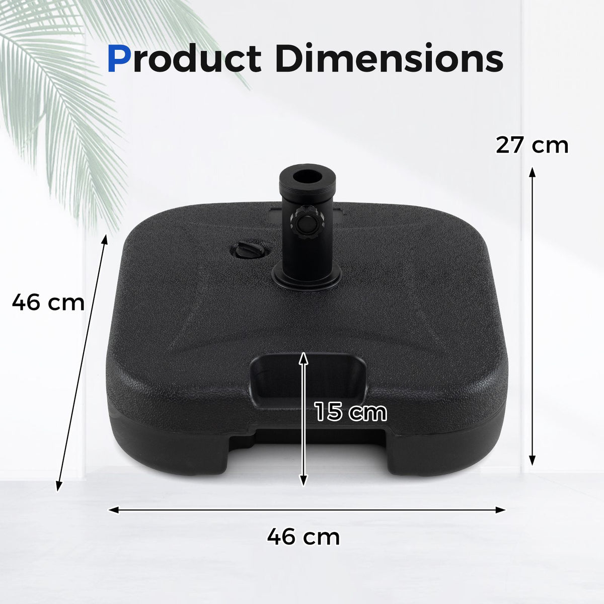 Fillable Patio Umbrella Stand 27 KG Heavy Duty with 3 Couplers for Pool or Garden