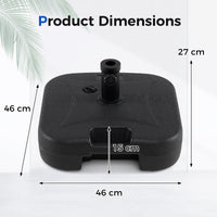 Fillable Patio Umbrella Stand 27 KG Heavy Duty with 3 Couplers for Pool or Garden