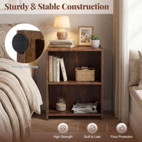 Square Sofa Side Table with Open Storage Shelves for Living Room and Bedroom