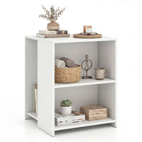 Square Sofa Side Table with Open Storage Shelves for Living Room and Bedroom