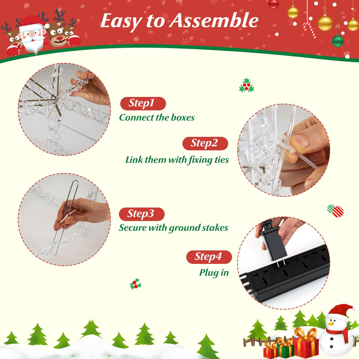 Stacked Lighted Gift Boxes with Warm White and Cold White LED Lights