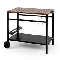 Stainless Steel Top Outdoor Kitchen Island on Wheels with Spice Rack and amp
