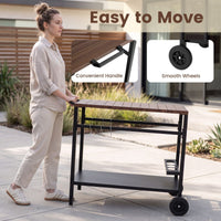 Stainless Steel Top Outdoor Kitchen Island on Wheels with Spice Rack and amp