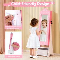 Standing Children Jewelry Organizer with Full-Length Mirror