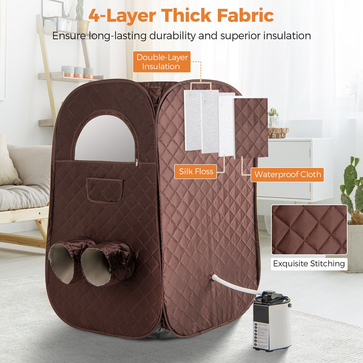 Portable Steam Sauna with 1000W 3L Steam Generator for Home Spa Relaxation