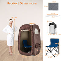 Portable Steam Sauna with 1000W 3L Steam Generator for Home Spa Relaxation