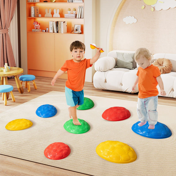 Stepping Stones for Kids Set of 8 Turtle-Themed Balance Stones