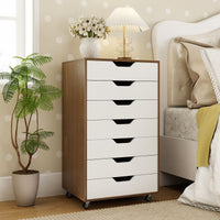 7-Drawer Storage Cabinet with 4 Universal Casters for Office