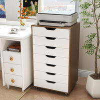 7-Drawer Storage Cabinet with 4 Universal Casters for Office