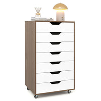 7-Drawer Storage Cabinet with 4 Universal Casters for Office