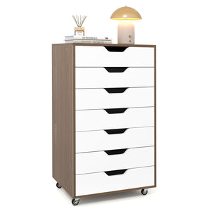 7-Drawer Storage Cabinet with 4 Universal Casters for Office