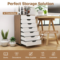 7-Drawer Storage Cabinet with 4 Universal Casters for Office