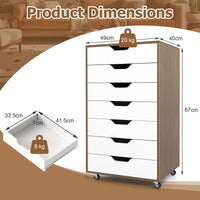 7-Drawer Storage Cabinet with 4 Universal Casters for Office