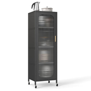 1/2-Door Metal Storage Cabinet with Semi-Transparent Doors
