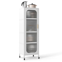 1/2-Door Metal Storage Cabinet with Semi-Transparent Doors