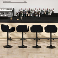 Swivel Bar Stools Set of 2 Modern PU Leather Bar Chairs with Adjustable Height