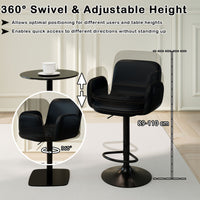 Swivel Bar Stools Set of 2 Modern PU Leather Bar Chairs with Adjustable Height