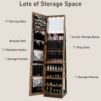360° Swivel Freestanding Jewelry Storage Organizer with Full Length Mirror