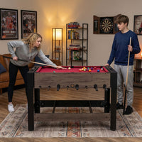 3-in-1 Swivel Game Table with Foosball and Pool Billiards for Teens Adults
