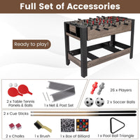 3-in-1 Swivel Game Table with Foosball and Pool Billiards for Teens Adults