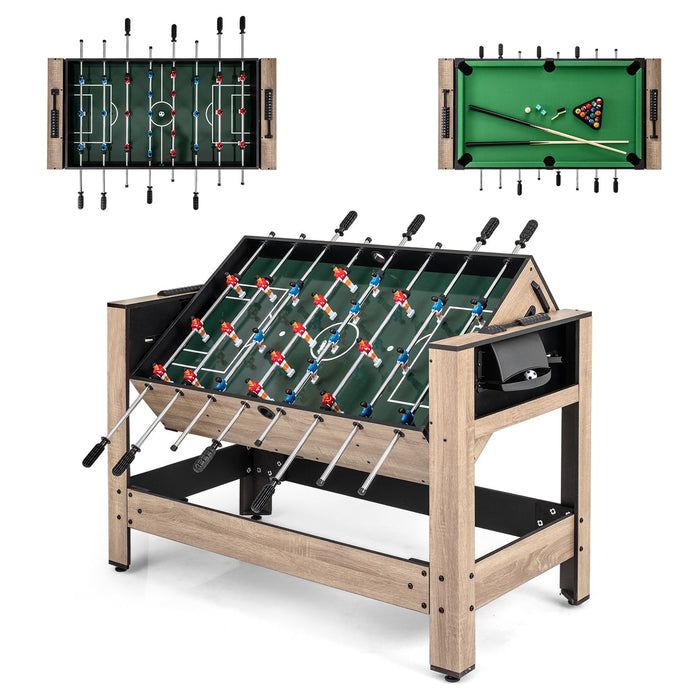 2-in-1 Swivel Multi Game Table with Billiard and Complete Accessories