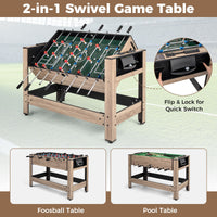 2-in-1 Swivel Multi Game Table with Billiard and Complete Accessories