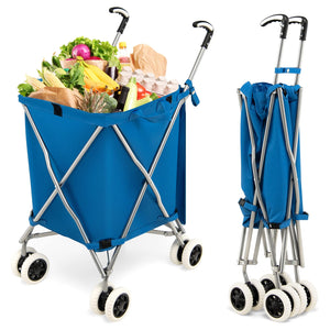 Giantex Folding Shopping Cart with Wheels