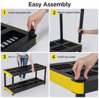 4-Tier Plastic Storage Shelf with Anti-Tipping Kit and Adjustable Feet for Garage